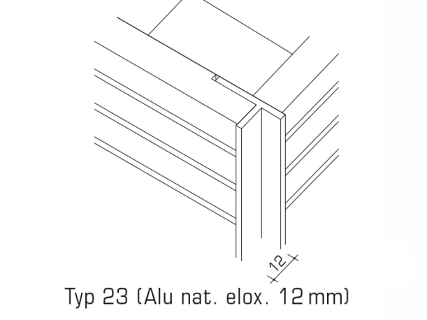 WS Topakustik Eckabschluesse Typ23 Technische Zeichnung einer Topakustik® Eckausführung Typ 23